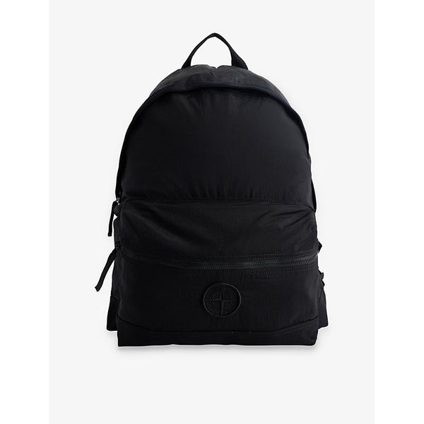 Stone Island Adjustable-Strap Brand-Embroidered Shell Backpack