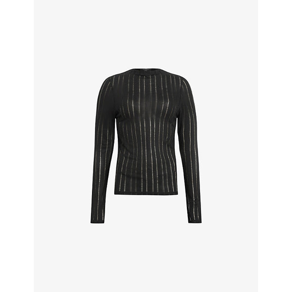 Allsaints Aki Long-Sleeve High-Neck Knitted Top