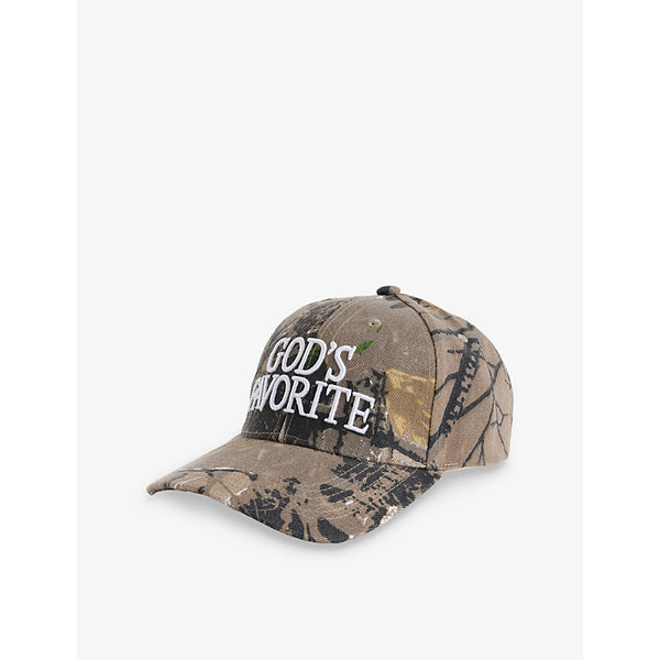 Praying Text-Print Cotton Baseball Cap