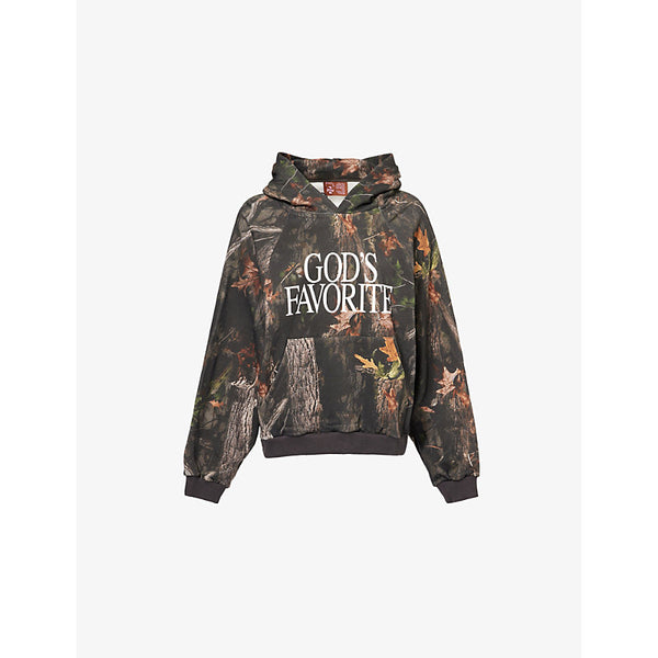 Praying Slogan-Print Relaxed-Fit Cotton Hoody