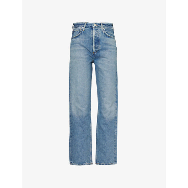 Citizens Of Humanity Blaine Brand-Patch Mid-Rise Straight-Leg Denim Jeans