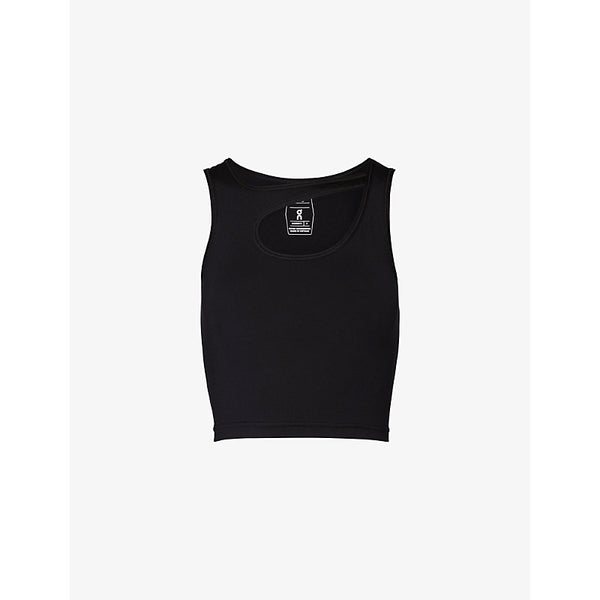 On-Running Studio Cut-Cut Cropped Stretch-Woven Top