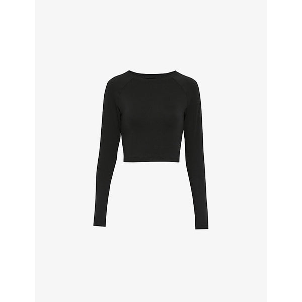 On-Running Studio Long-Sleeve Cropped Stretch-Woven Top