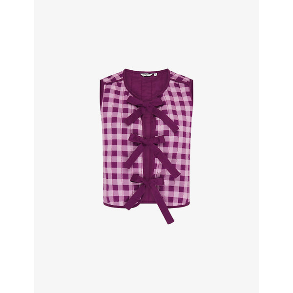 Omnes Jojo Gingham-Pattern Cotton Quilted Gilet