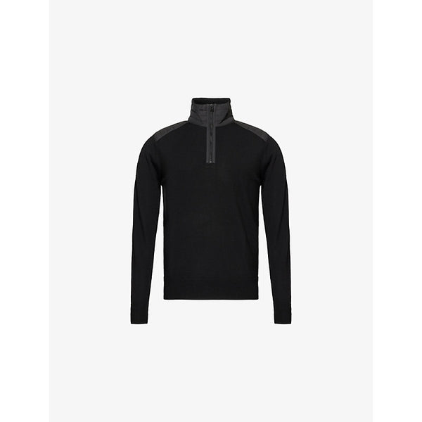 Belstaff Kilmington Quilted-and-Padded-Panels Regular-Fit Wool Jumper