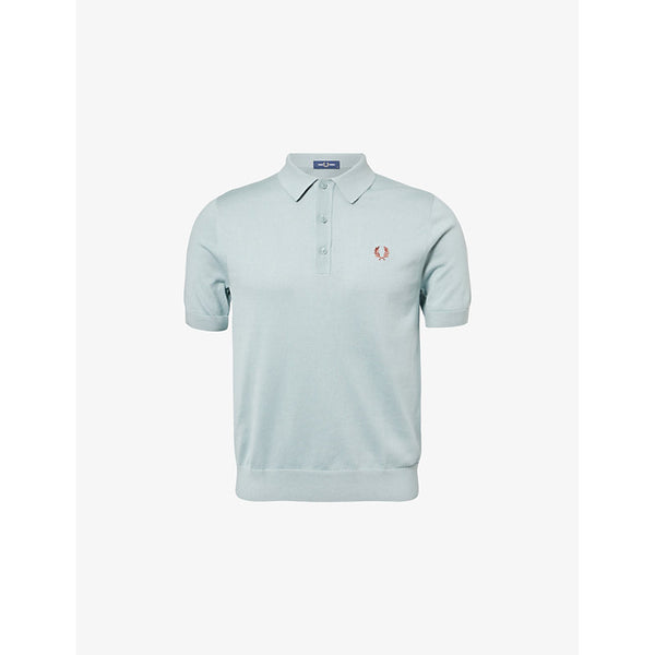 Fred Perry Brand-Embroidered Knitted Cotton Polo Shirt