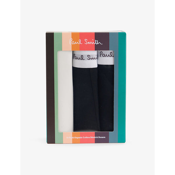 Paul Smith Branded-Waistband Pack of Three Stretch-Cotton Boxers