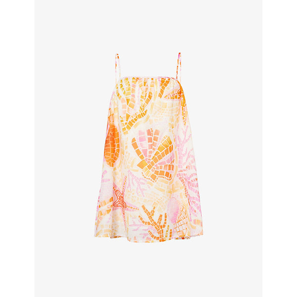 Seafolly La Mer Graphic-Print Bandeau Cotton Mini Dress