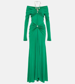 Rabanne Chain-embellished jersey maxi dress