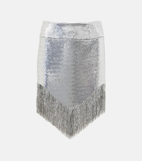 Rabanne Fringed chainmail miniskirt | LYBSTORE