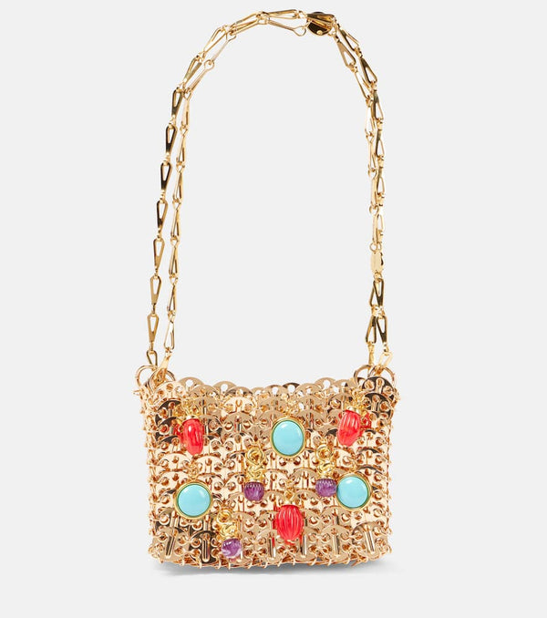 Rabanne Iconic Gold 1969 Nano embellished shoulder bag | LYBSTORE