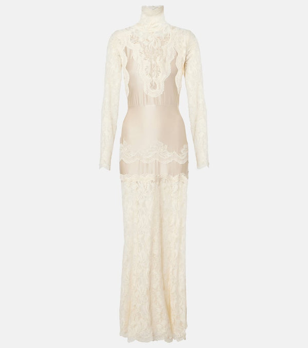 Rabanne Lace-trimmed maxi dress