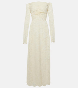 Rabanne Off-shoulder lace maxi dress