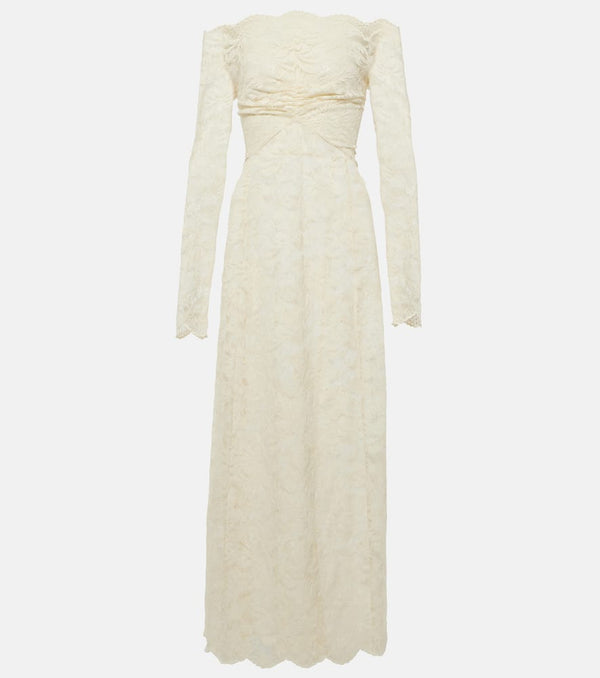 Rabanne Off-shoulder lace maxi dress