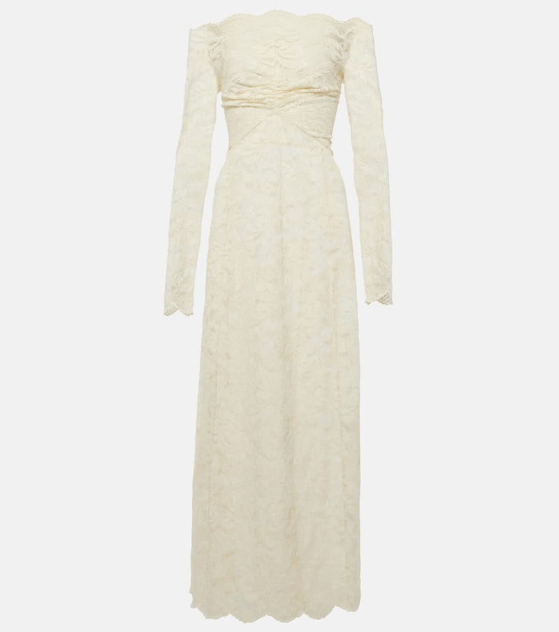 Rabanne Off-shoulder lace maxi dress