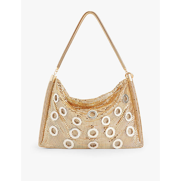 Rabanne Pixel Tube eyelet-embellished metal top-handle bag | LYBSTORE