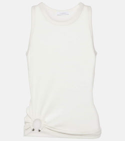 Rabanne Ring-detail cotton-blend jersey tank top