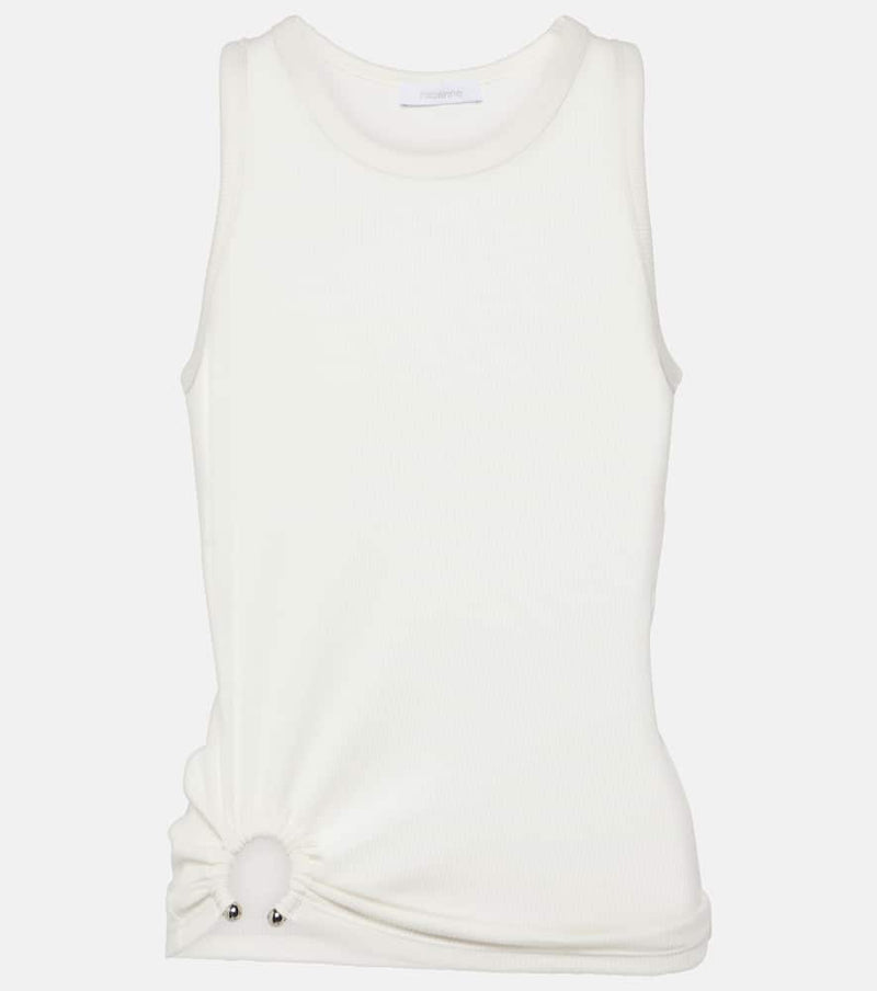 Rabanne Ring-detail cotton-blend jersey tank top