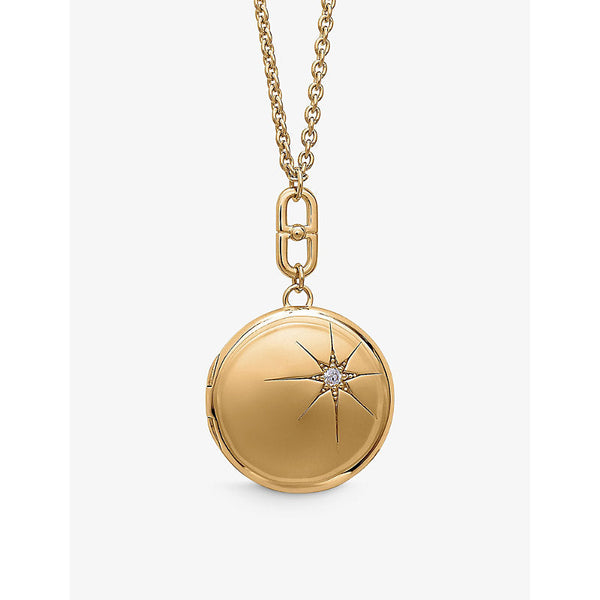 Womens Rachel Jackson Stellar 22ct yellow gold-plated sterling-silver locket pendant necklace