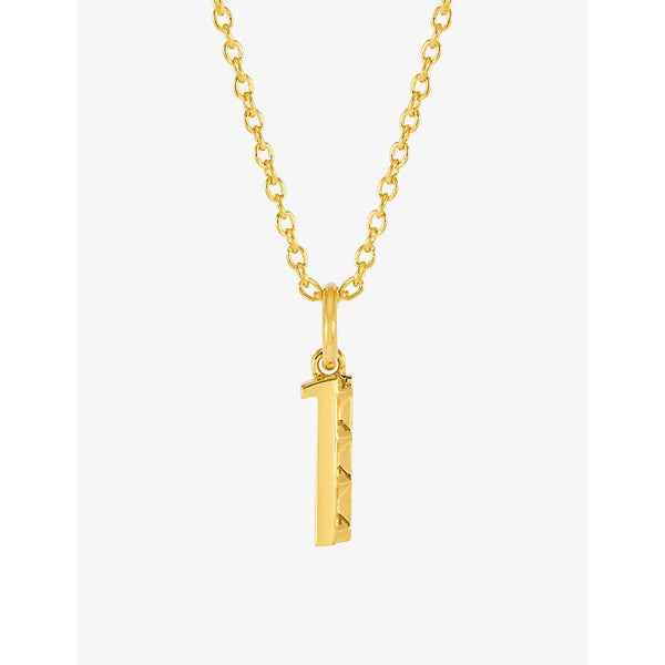 Womens Rachel Jackson Symbolic Number 1 22ct yellow gold-plated sterling silver pendant necklace