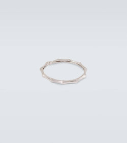 Rainbow K Bamboo 14kt white gold bangle with diamonds