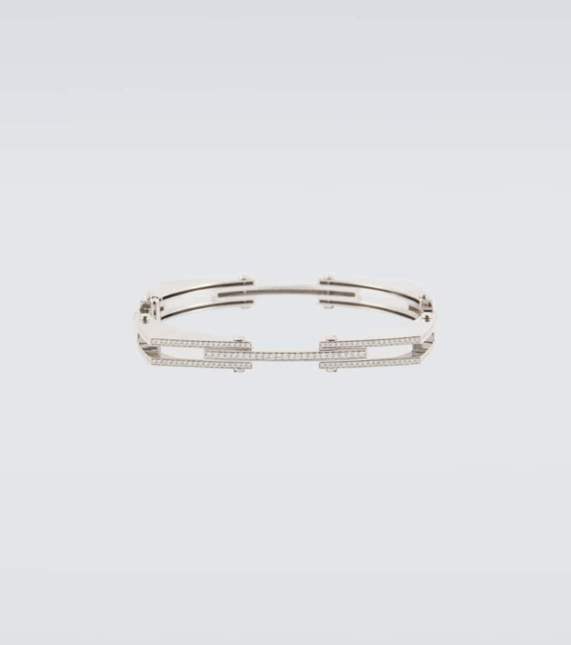 Rainbow K Chrome 14kt white gold bangle with diamonds