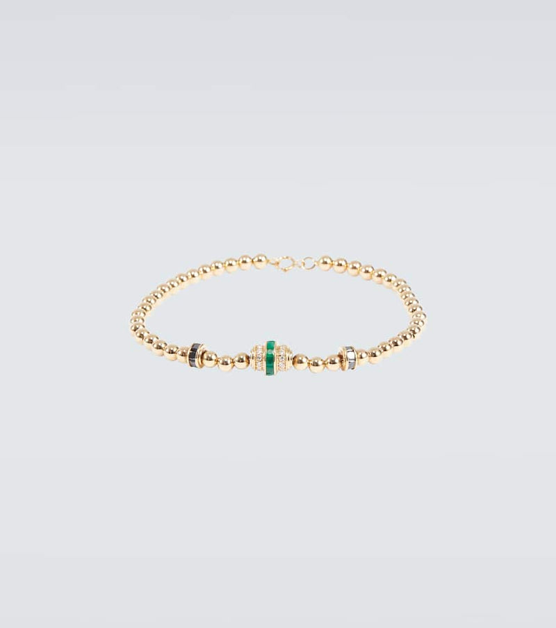 Rainbow K Empress 18kt gold bracelet with emeralds and diamonds