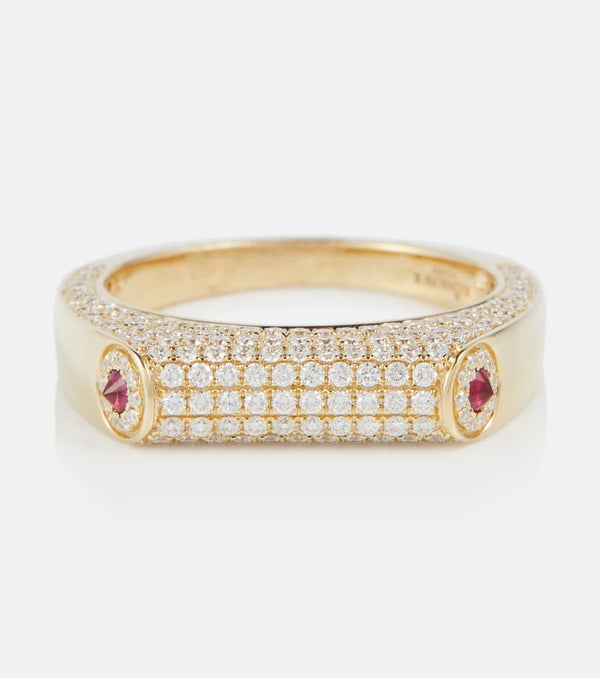 Rainbow K Grace 14kt gold ring with diamonds and rubies