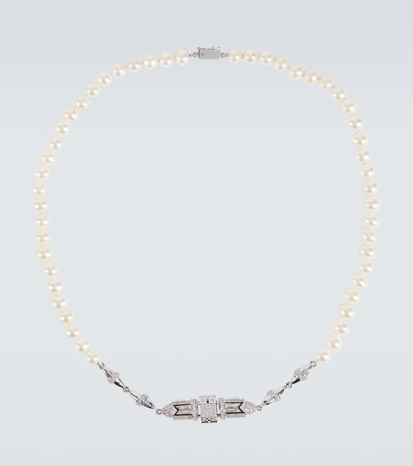 Rainbow K Majesty 14kt gold necklace with pearls and diamonds