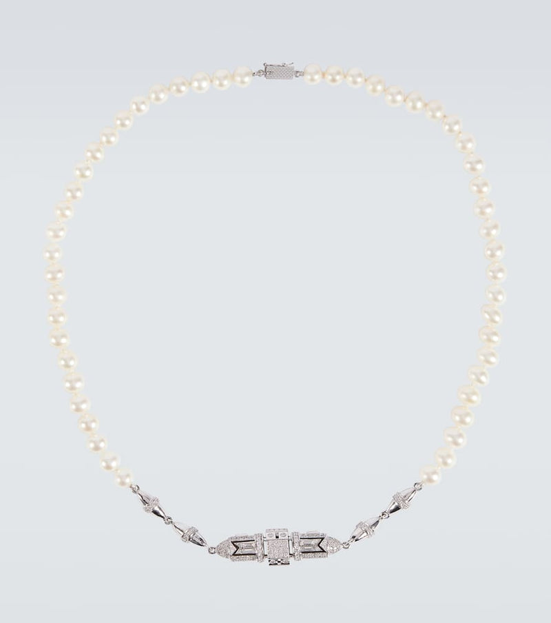 Rainbow K Majesty 14kt gold necklace with pearls and diamonds