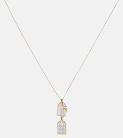 Rainbow K Medaille 9kt white and yellow gold necklace with diamonds | LYBSTORE