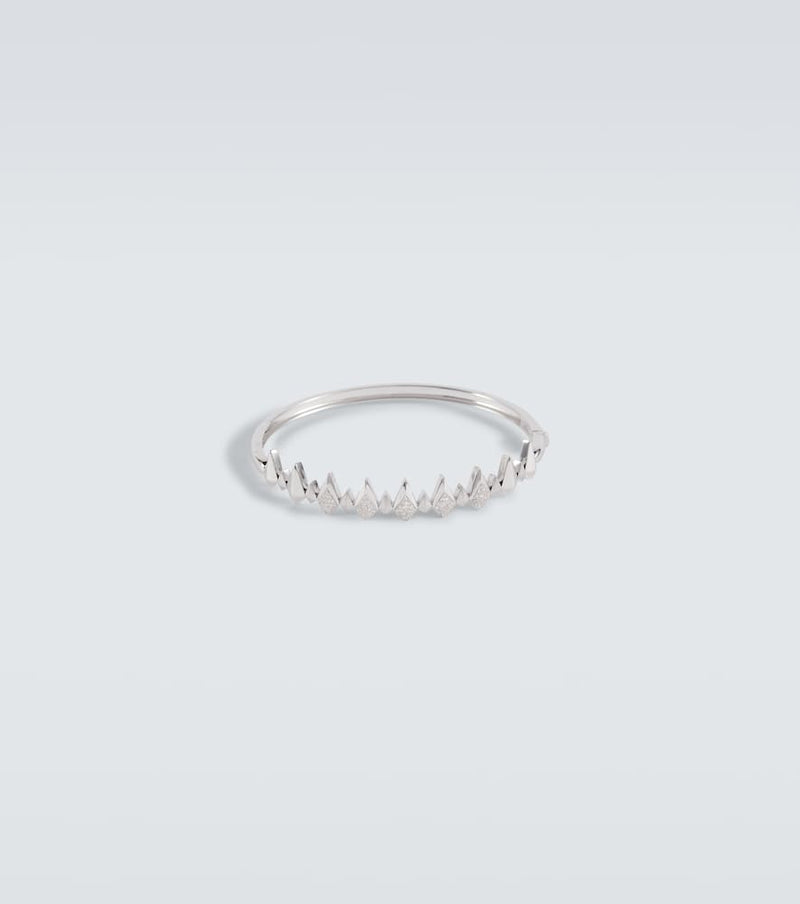 Rainbow K Shark 14kt white gold bangle with diamonds