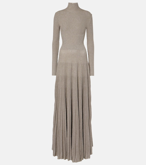 Ralph Lauren Collection Plissé knitted turtleneck gown