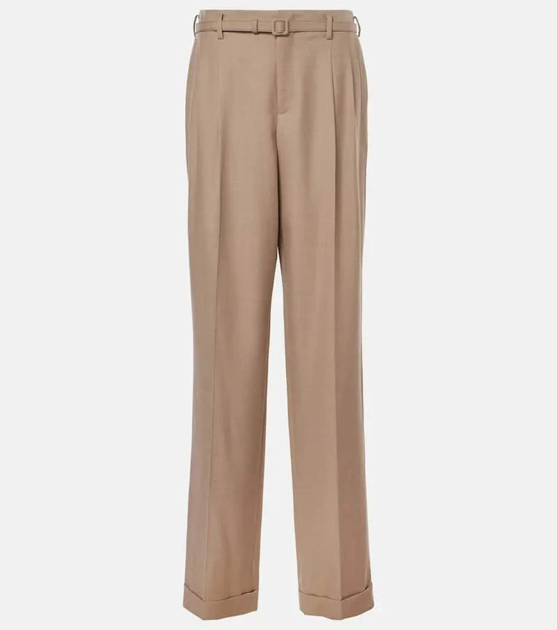 Ralph Lauren Collection Stamford high-rise wool straight pants | LYBSTORE