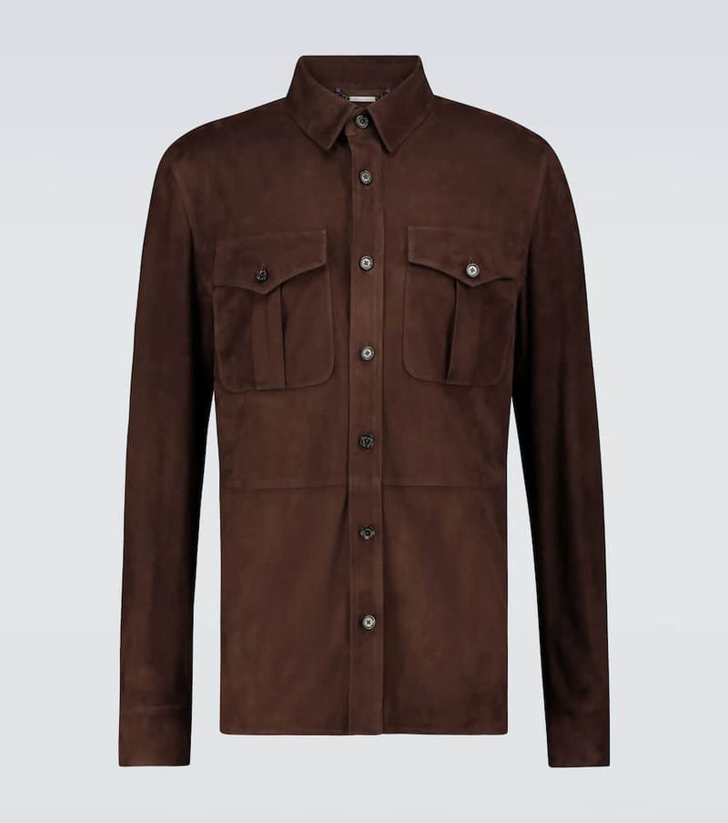 Ralph Lauren Purple Label Barron suede overshirt