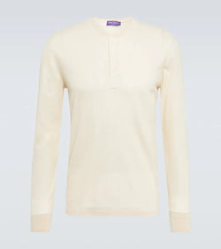 Ralph Lauren Purple Label Cotton and silk Henley shirt | LYBSTORE