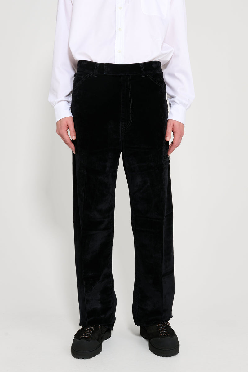 Random Identities Velvet Denim Pants Black