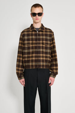 Random Identities Tartan Simmo Vintage Zip Up Blouson Brown