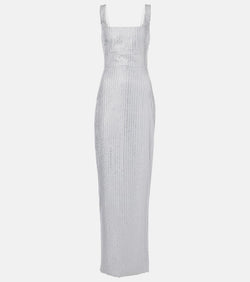 Rasario Crystal-embellished chiffon gown