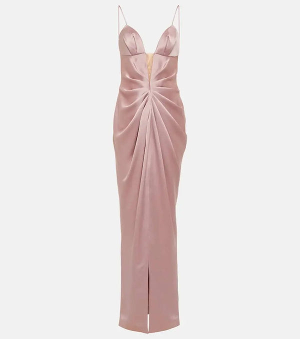 Rasario Draped satin gown | LYBSTORE