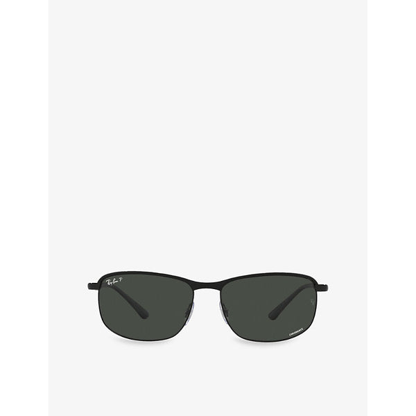 Ray-Ban RB3671CH 60 rectangular-frame metal sunglasses | LYBSTORE