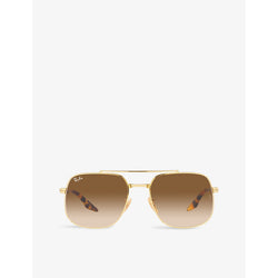 Ray-Ban RB3699 polarised polished-metal sunglasses