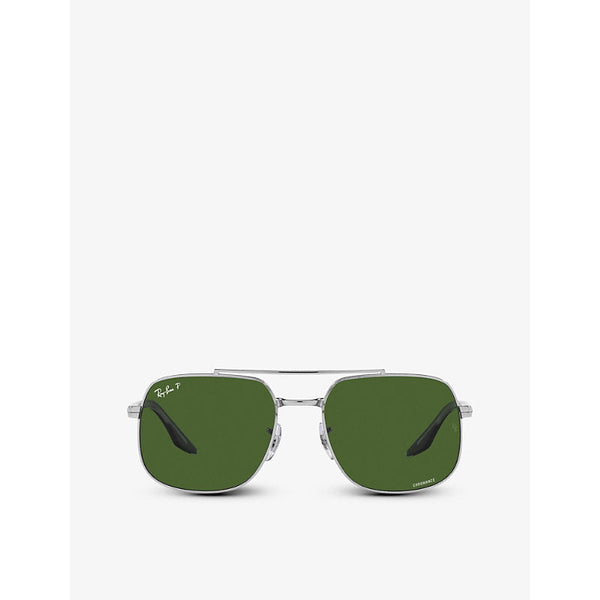 Ray-Ban RB3699 polarized polished-metal sunglasses | LYBSTORE