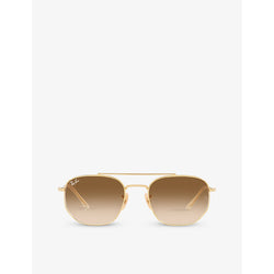 Ray-Ban RB3707 faceted-shape metal sunglasses