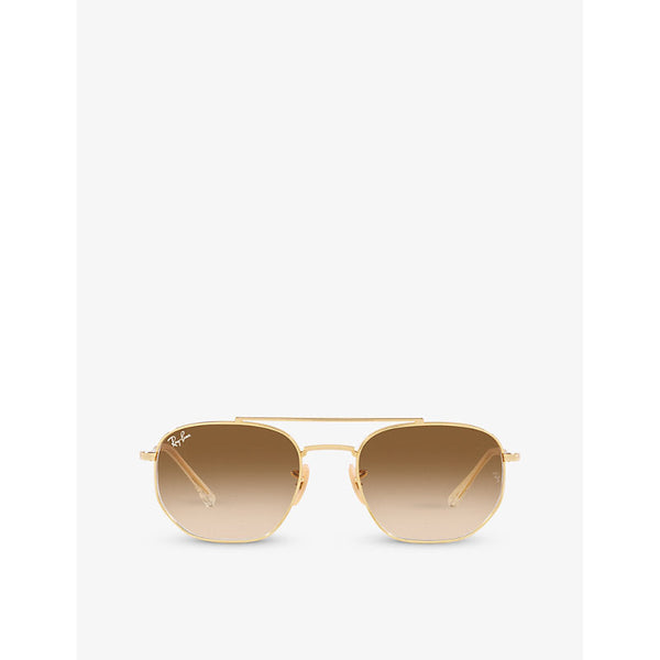 Ray-Ban RB3707 faceted-shape metal sunglasses | LYBSTORE