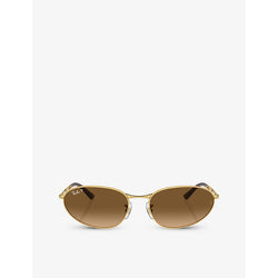 Ray-Ban RB3734 oval-frame metal sunglasses