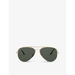 Ray-Ban RB8125M aviator-frame polarised titanium sunglasses