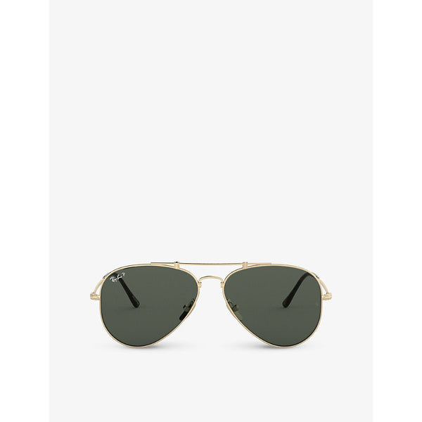 Ray-Ban RB8125M aviator-frame polarised titanium sunglasses | LYBSTORE