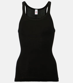 Re/Done Ribbed-knit cotton jersey tank top