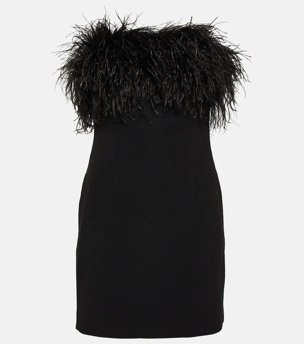 Rebecca Vallance After Hours feather-trimmed minidress | LYBSTORE